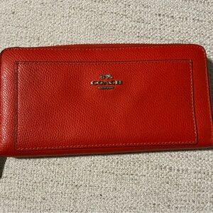 Coach Vibrant Red Leather wallet.